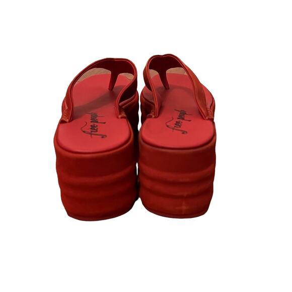Free People Haven Thong Platform Sandal Flame Red Women's Size 8 NEW - Picture 3 of 13